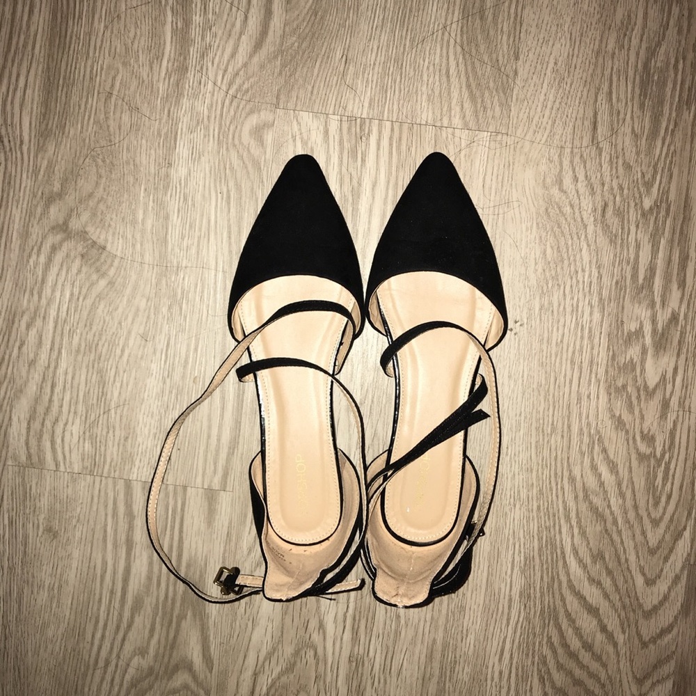 Black suede flats